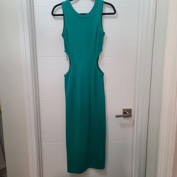 Torn by Ronny Kobo Aqua Side Cutout Knit Maxi Dress Sz Small - Picture 4 of 4